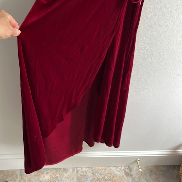 BHLDN Thrive Velvet MIDI Wrap Dress Blue Size Large NWT - Picture 9 of 16